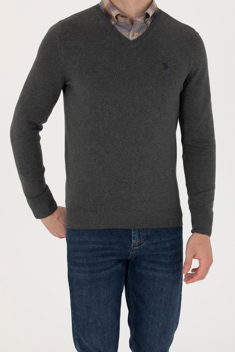 Erkek Antrasit Melanj Basic Kazak - 50275819060