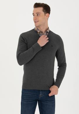 Erkek Antrasit Melanj Basic Kazak - 50275819060