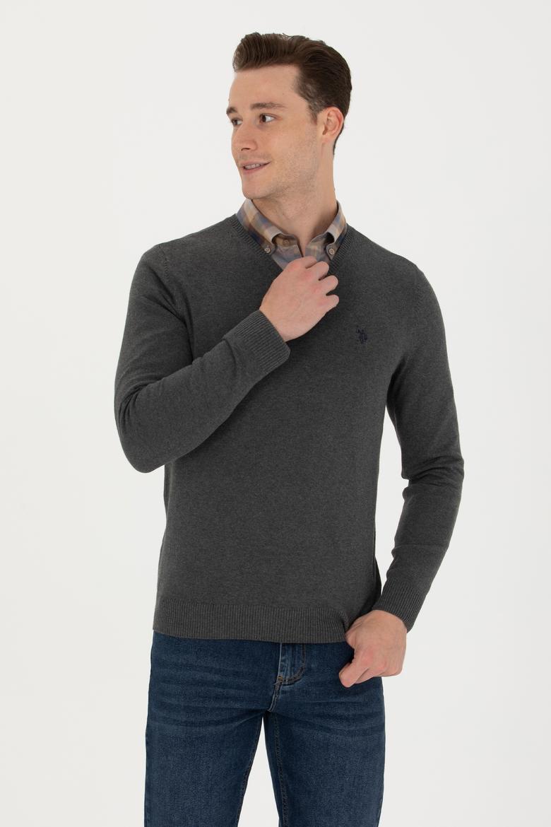 Erkek Antrasit Melanj Basic Kazak