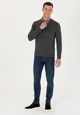 Erkek Antrasit Melanj Basic Kazak - 50275819060