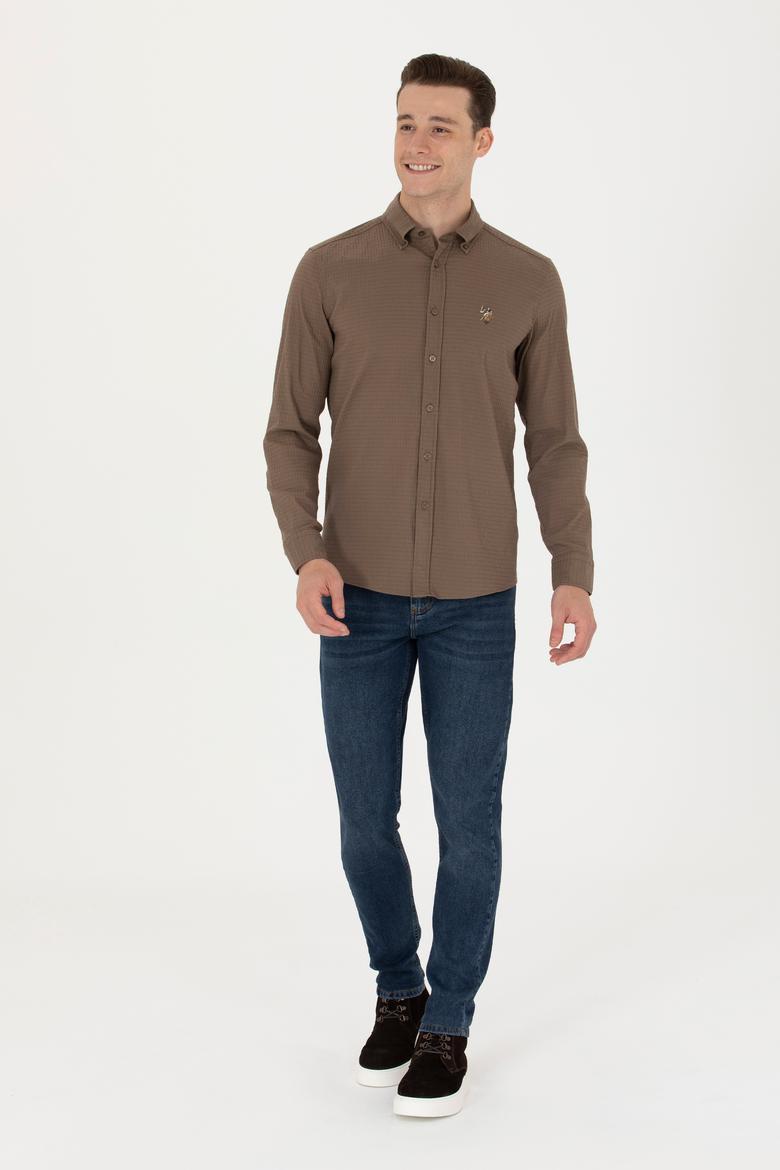 Erkek Haki Uzun Kollu Gömlek - 50272752014