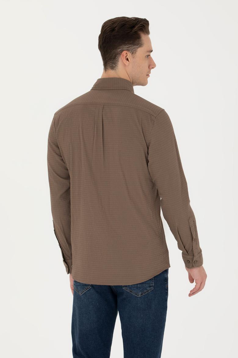 Erkek Haki Uzun Kollu Gömlek - 50272752014