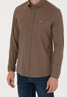 Erkek Haki Uzun Kollu Gömlek - 50272752014