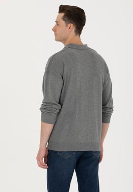 Erkek Gri Melanj Basic Kazak - 50275845019