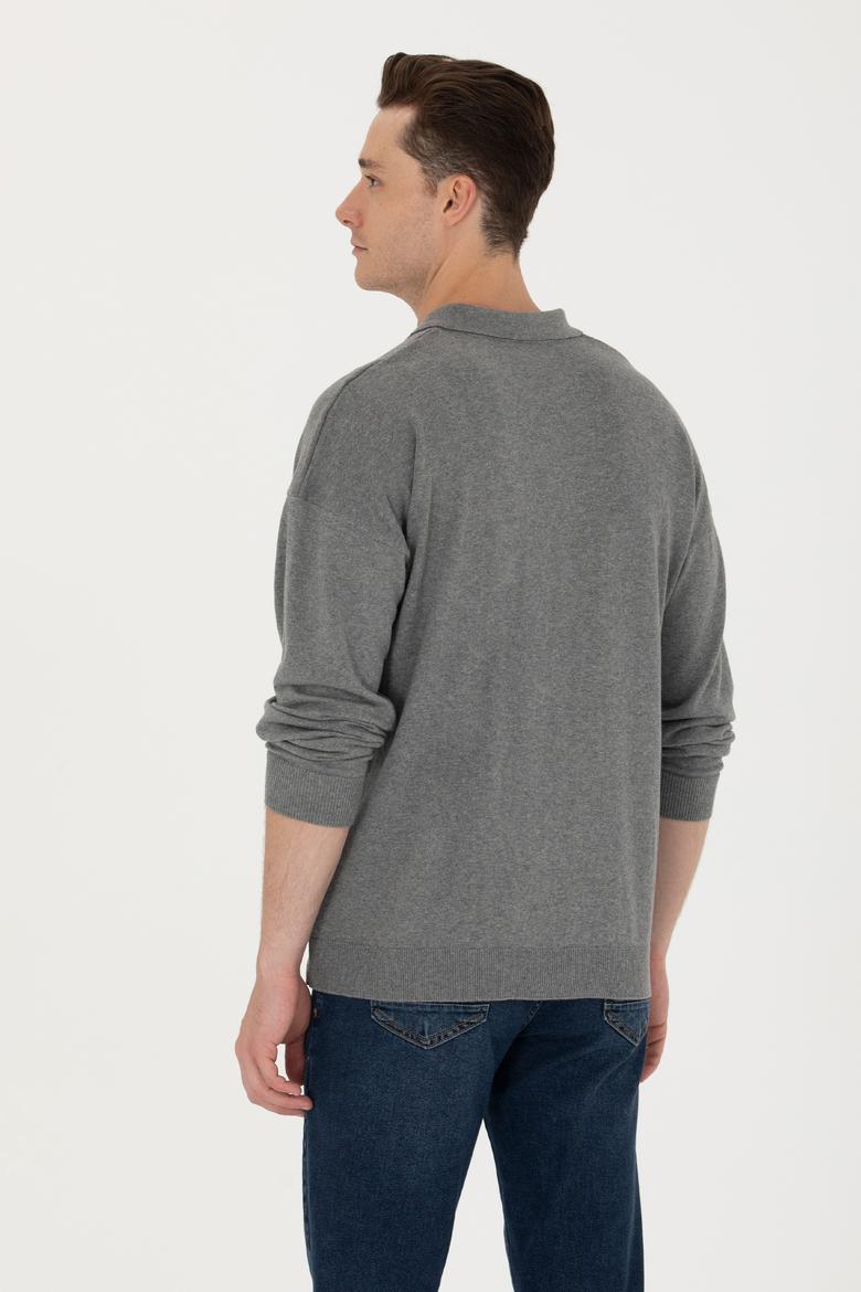 Erkek Gri Melanj Basic Kazak - 50275845019