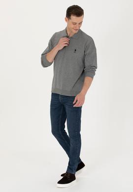 Erkek Gri Melanj Basic Kazak - 50275845019