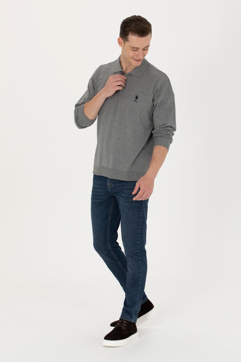 Erkek Gri Melanj Basic Kazak - 50275845019