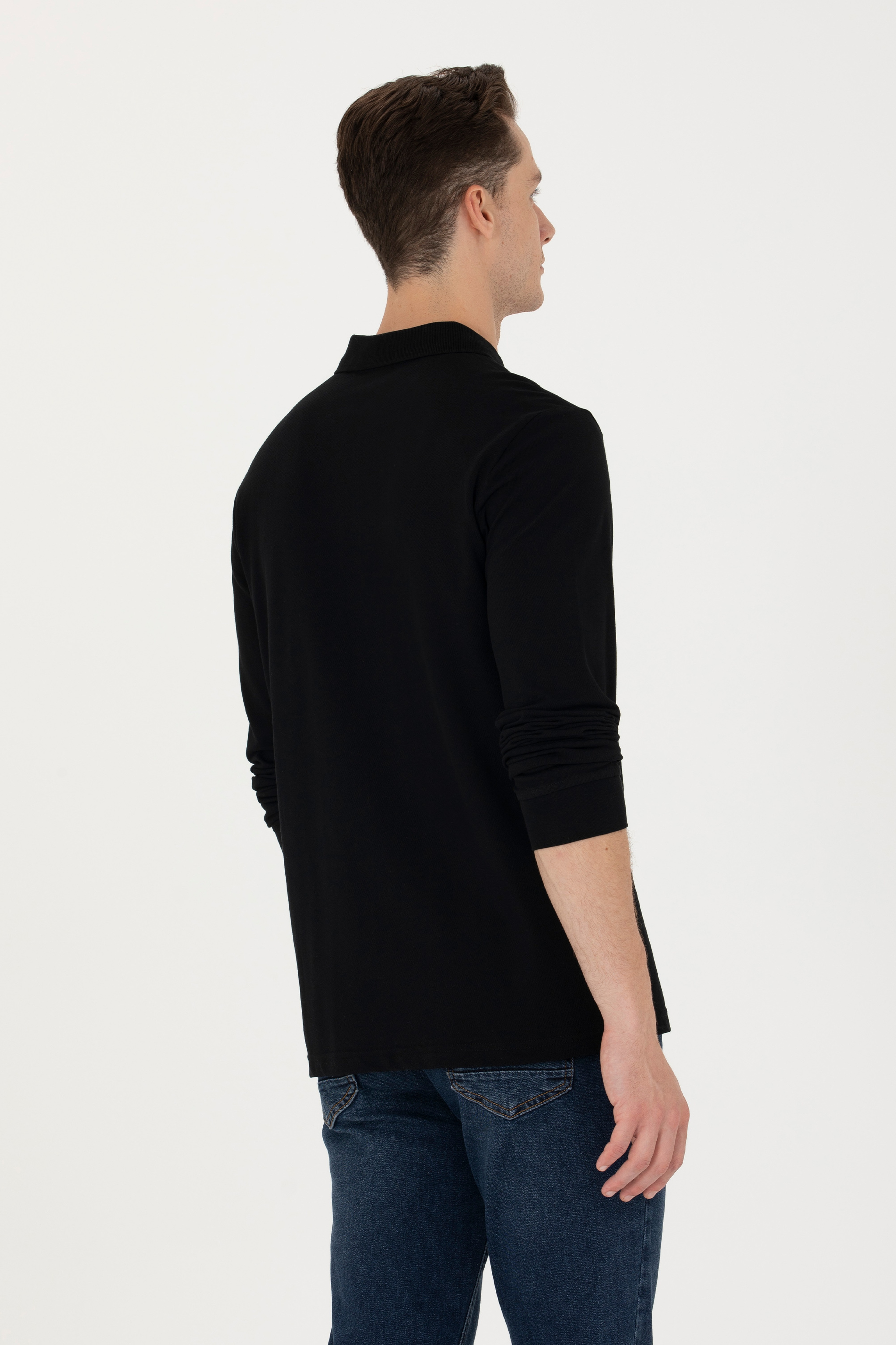 Erkek Siyah Basic Sweatshirt