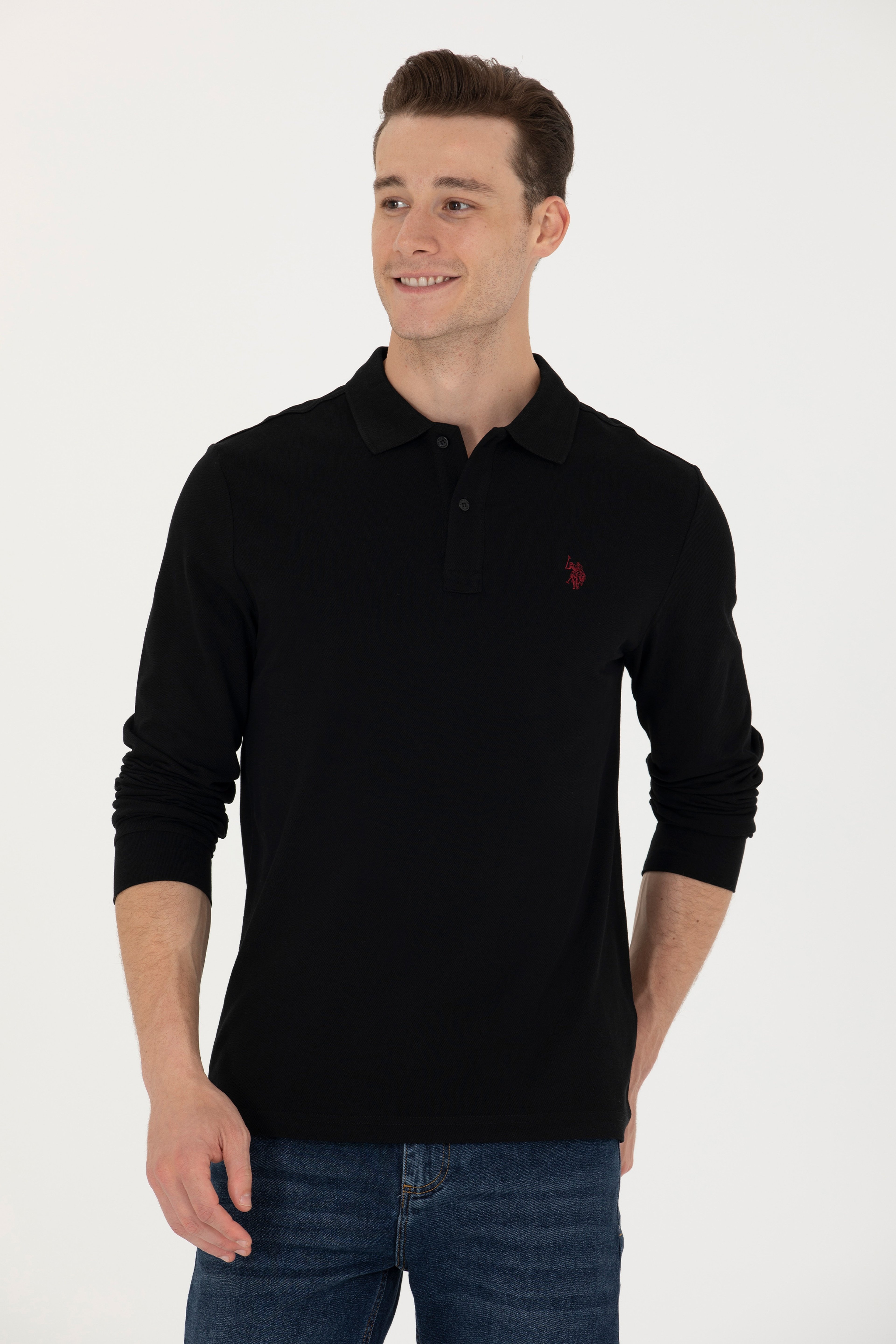 Erkek Siyah Basic Sweatshirt - Image 3