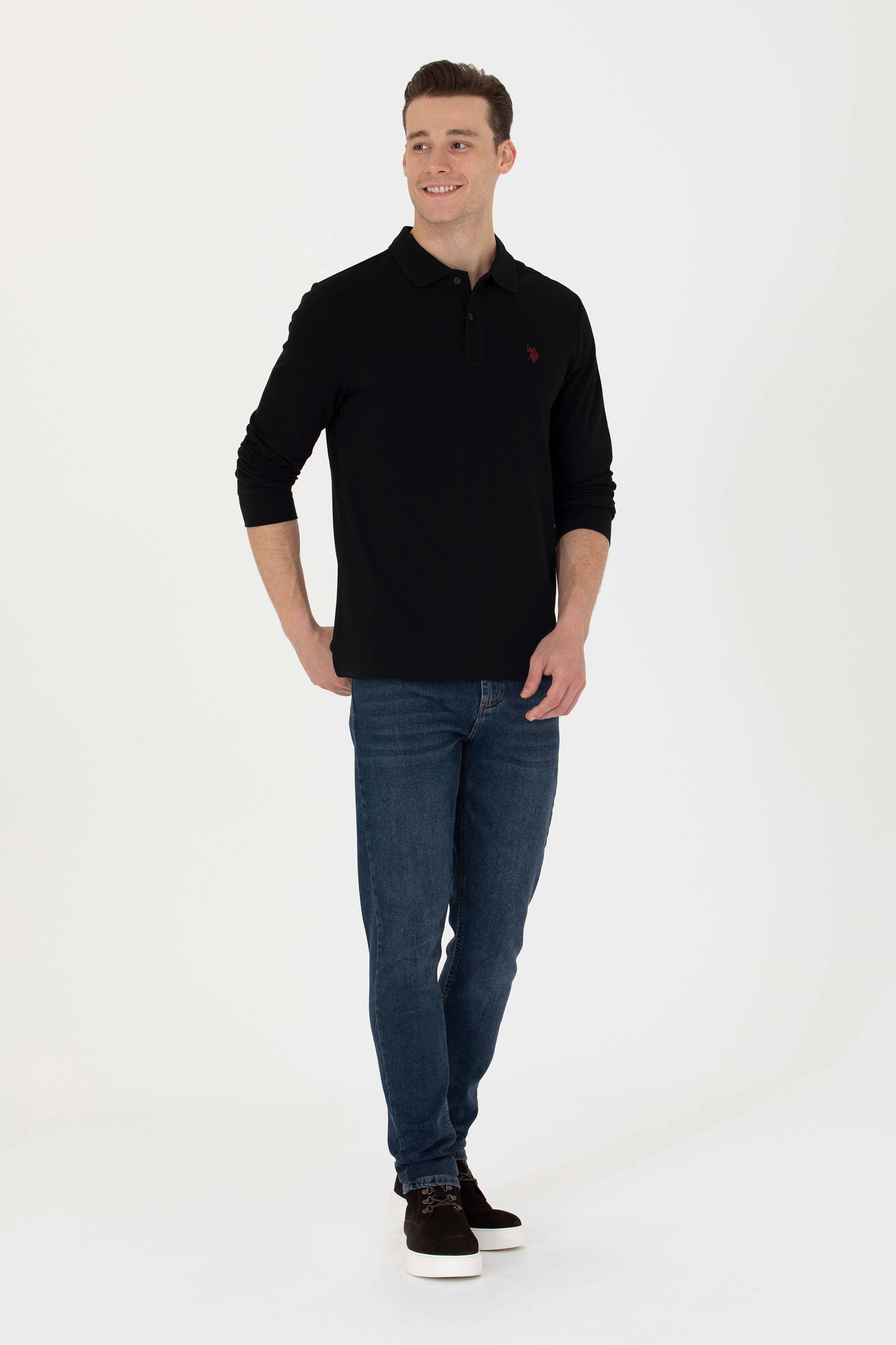 Erkek Siyah Basic Sweatshirt