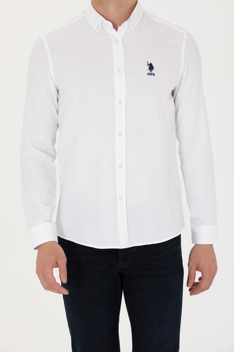 Erkek Beyaz Uzun Kollu Basic Gömlek