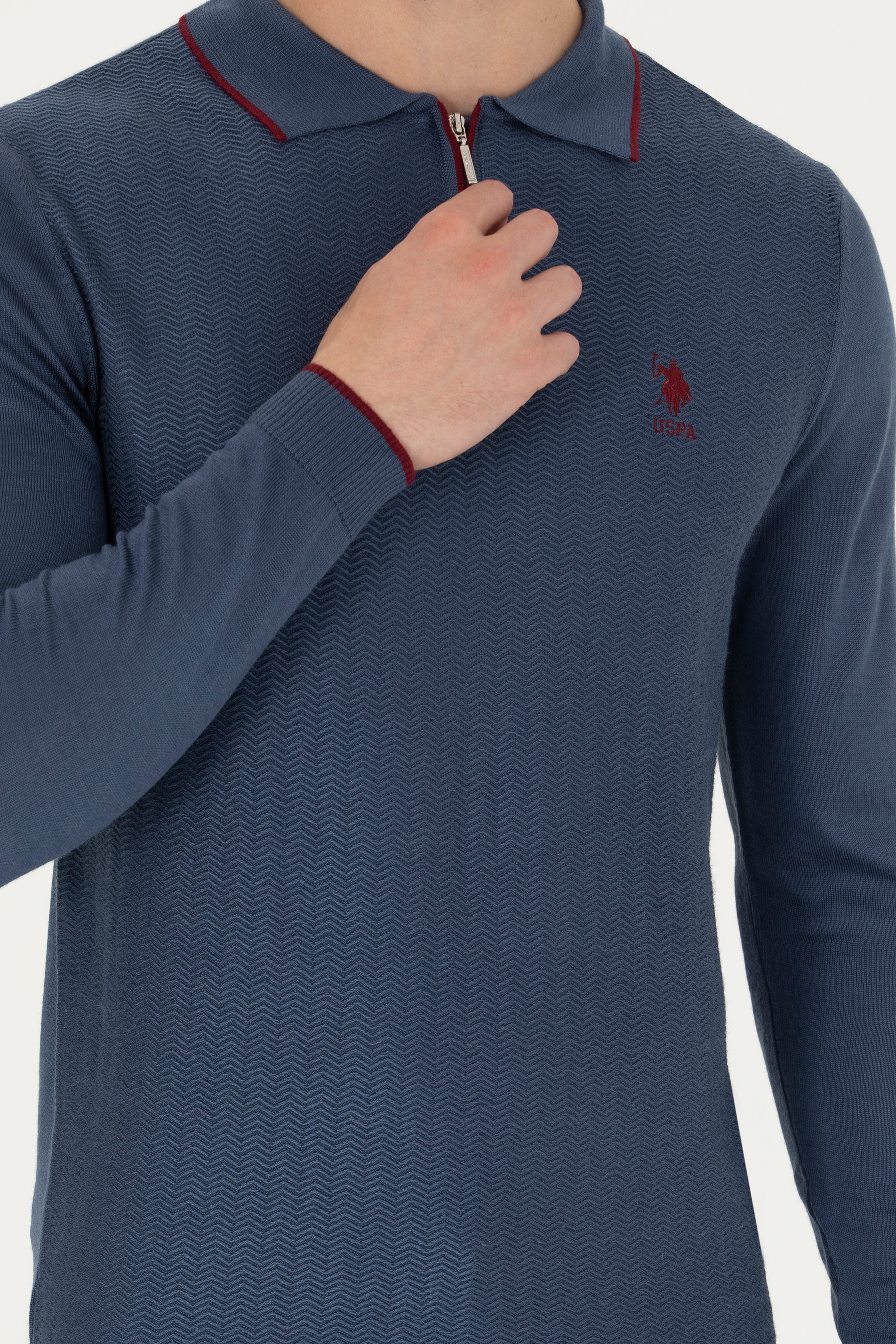 Erkek İndigo Kazak - Image 6