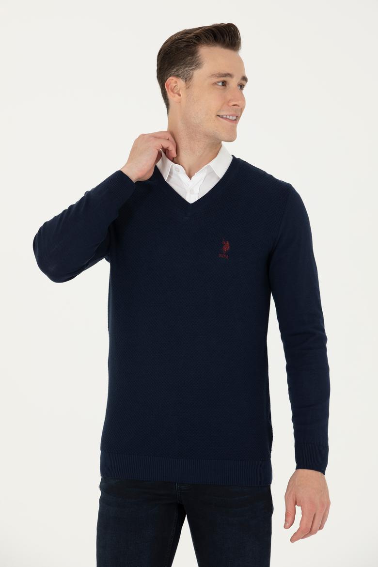 Erkek Lacivert Basic Kazak