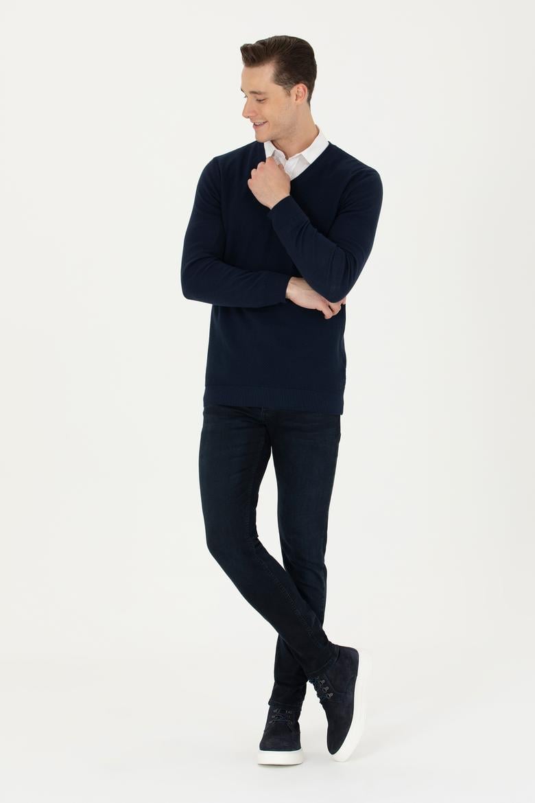 Erkek Lacivert Basic Kazak - 50269004009