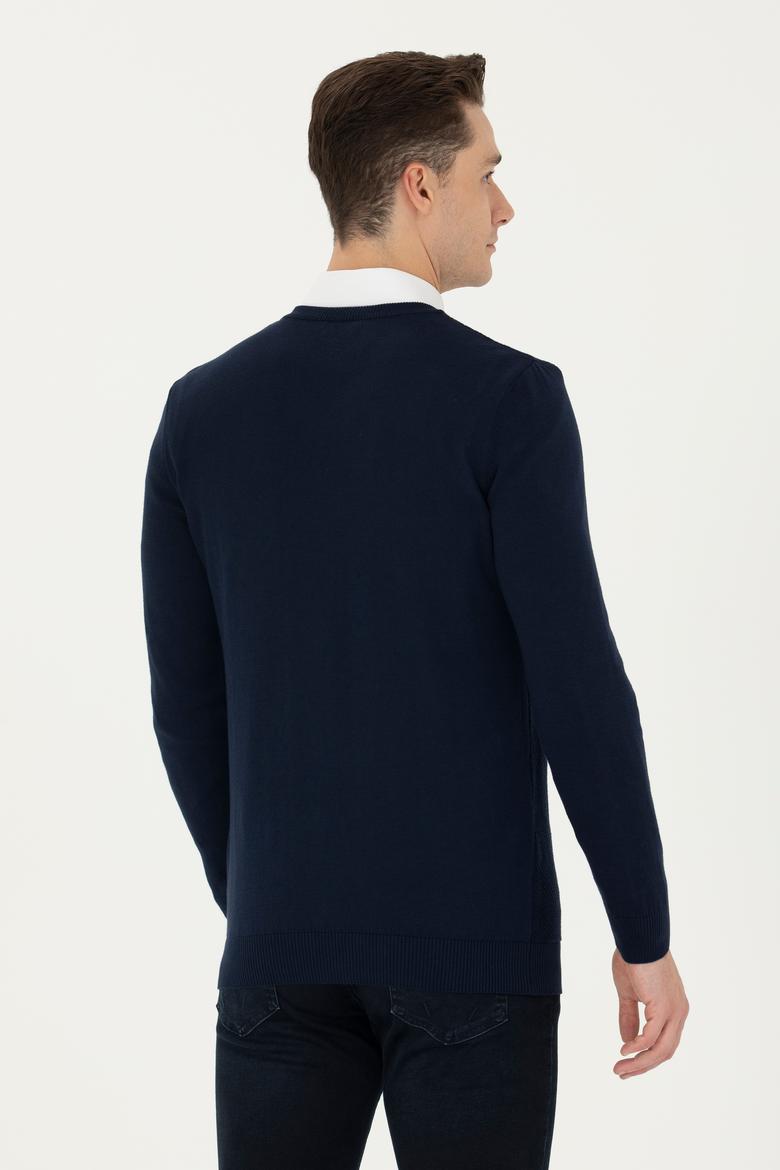 Erkek Lacivert Basic Kazak - 50269004009