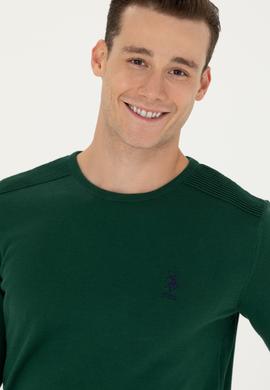 Erkek Yeşil Basic Kazak - 50269003019