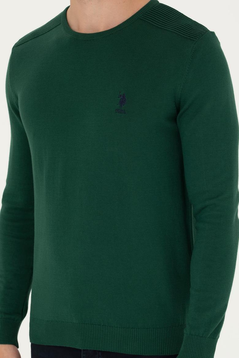 Erkek Yeşil Basic Kazak - 50269003019