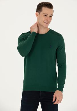 Erkek Yeşil Basic Kazak - 50269003019