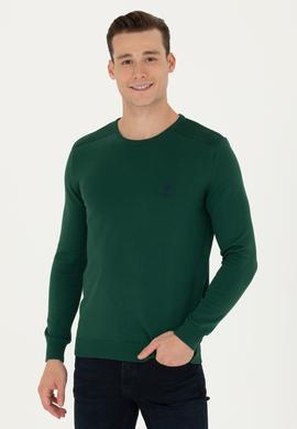 Erkek Yeşil Basic Kazak - 50269003019