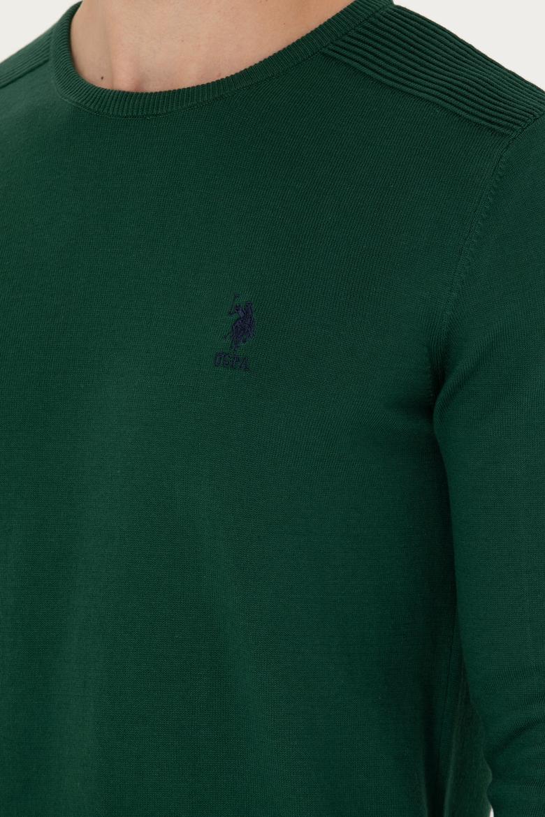 Erkek Yeşil Basic Kazak - 50269003019