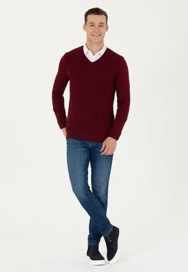 Erkek Bordo Basic Kazak - 50269004036