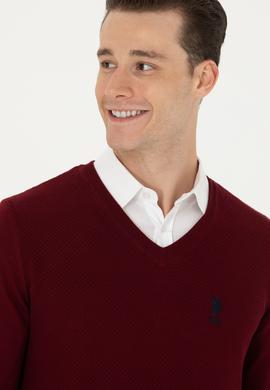 Erkek Bordo Basic Kazak - 50269004036