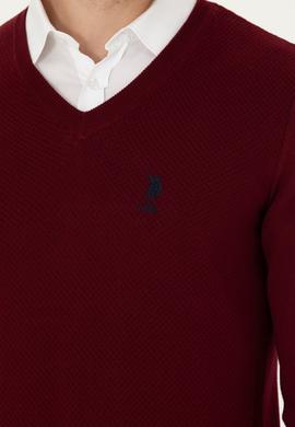 Erkek Bordo Basic Kazak - 50269004036