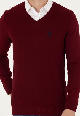 Erkek Bordo Basic Kazak - 50269004036