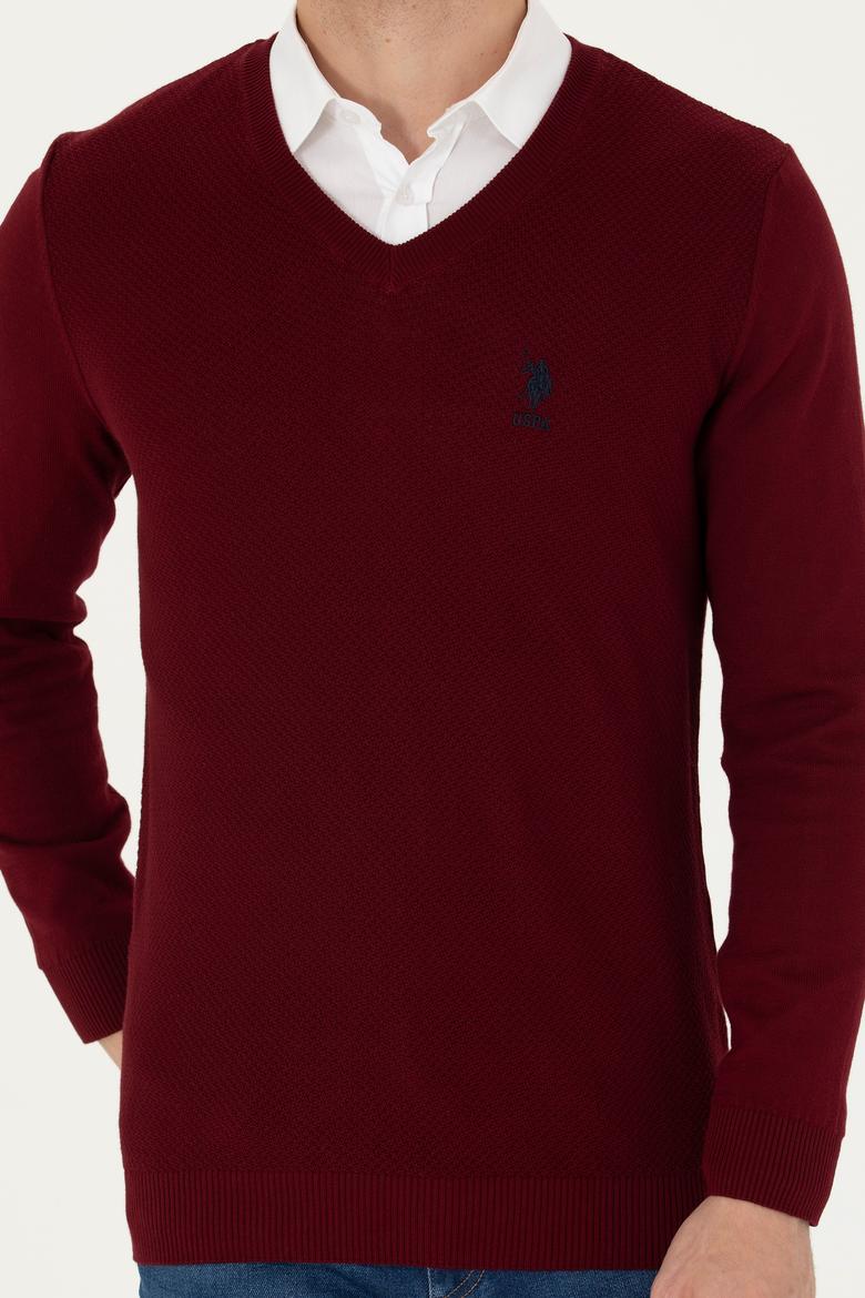 Erkek Bordo Basic Kazak - 50269004036