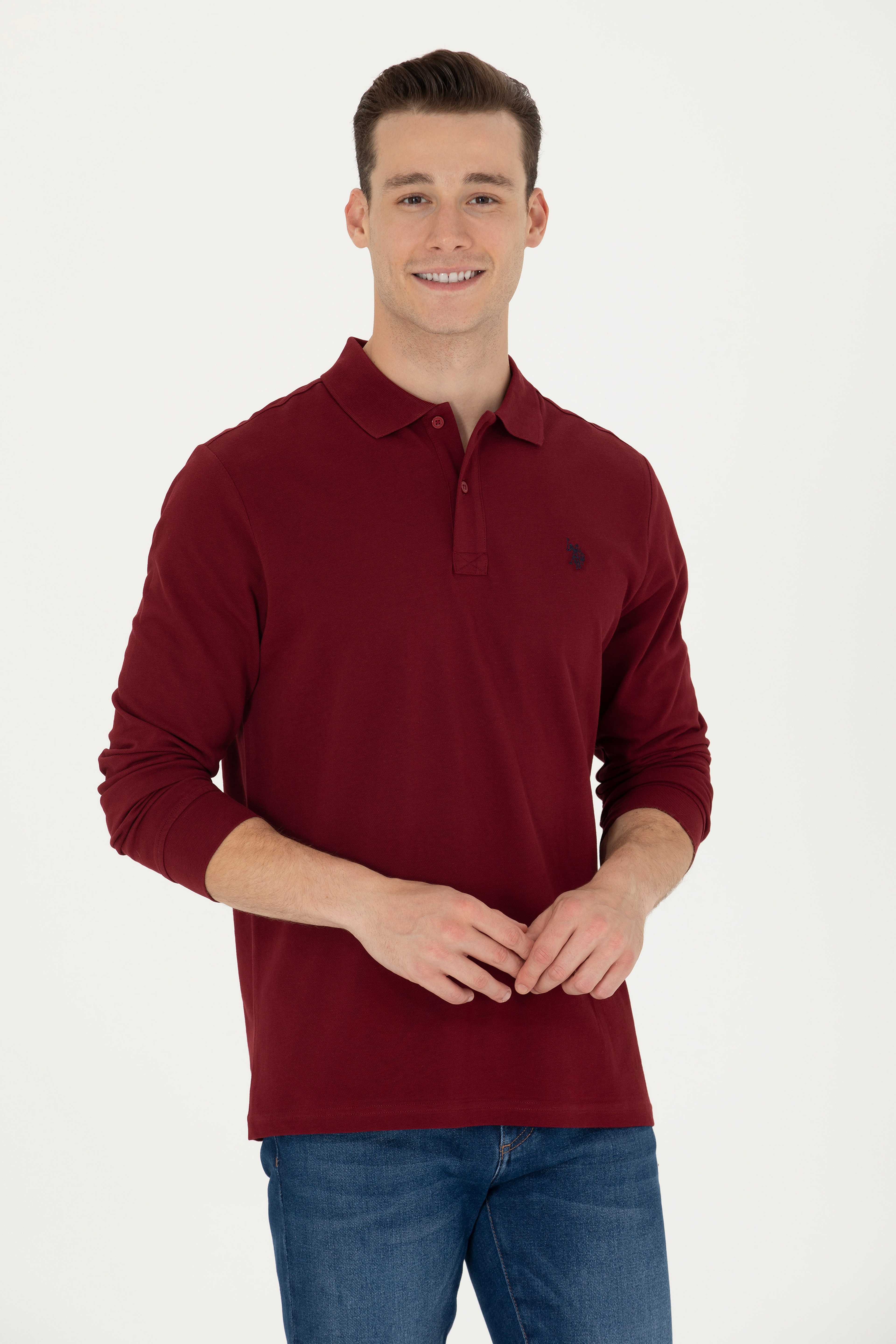 Erkek Bordo Basic Sweatshirt