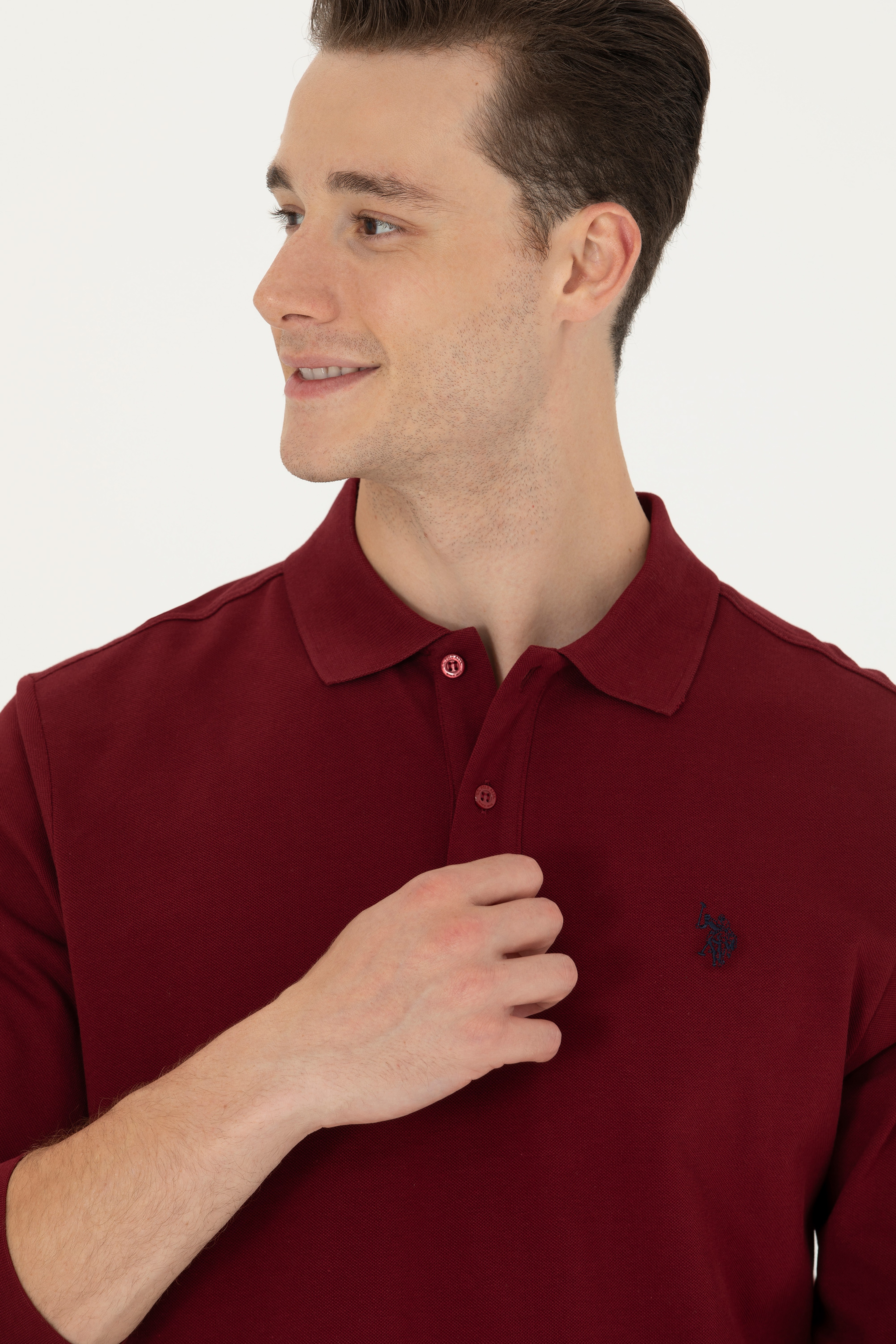 Erkek Bordo Basic Sweatshirt - Image 2