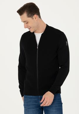 Erkek Siyah Basic Triko Hırka - 50269410010