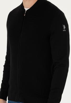 Erkek Siyah Basic Triko Hırka - 50269410010