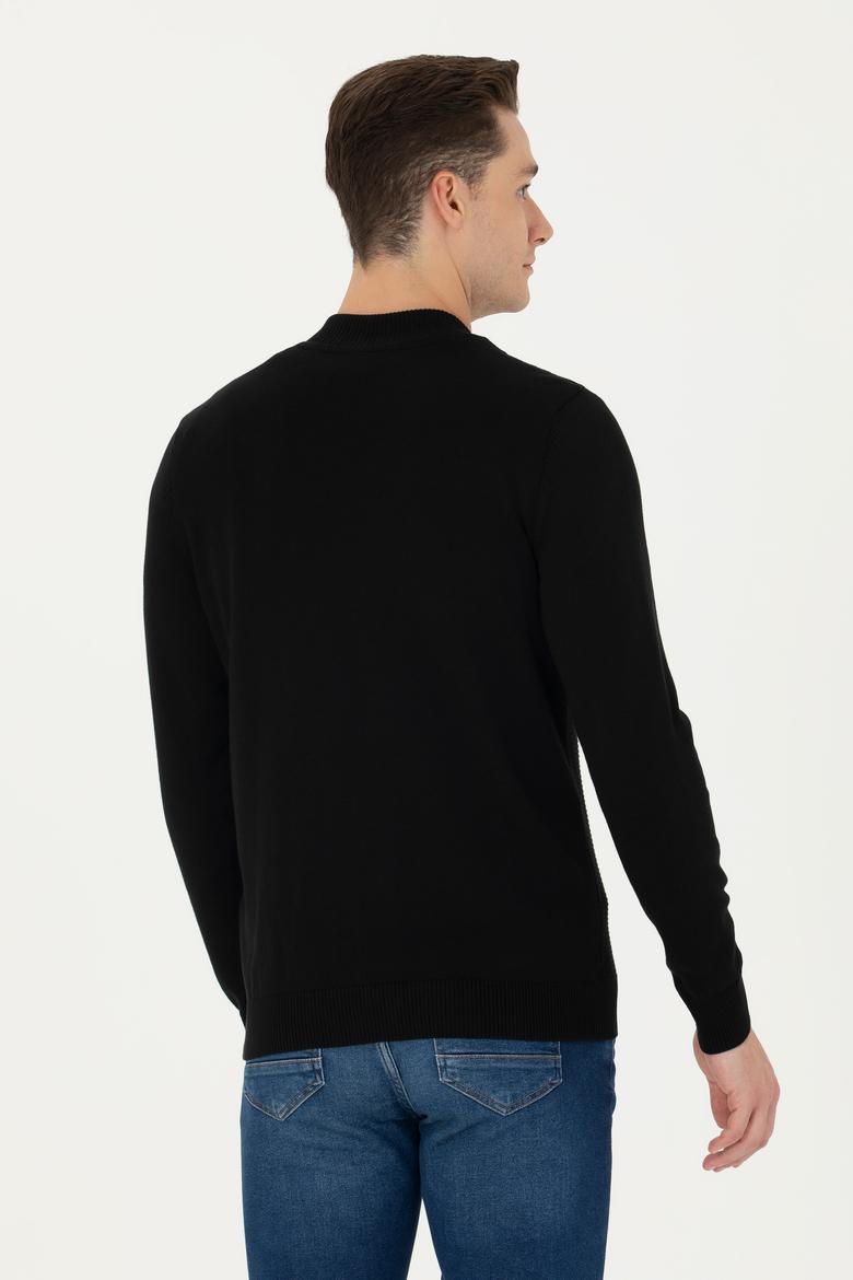 Erkek Siyah Basic Triko Hırka - 50269410010