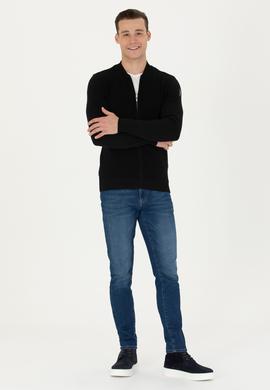 Erkek Siyah Basic Triko Hırka - 50269410010