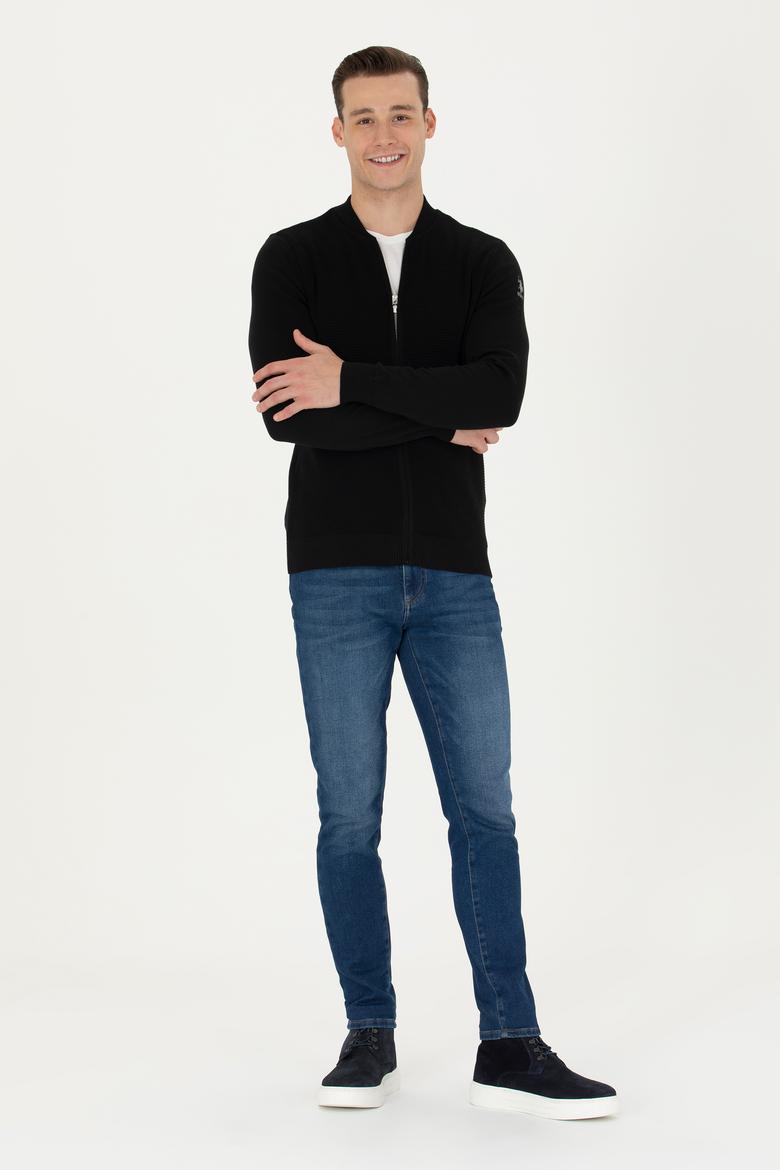 Erkek Siyah Basic Triko Hırka - 50269410010