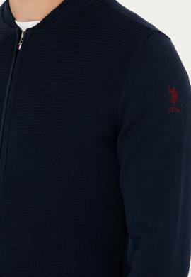 Erkek Lacivert Basic Triko Hırka - 50269410019