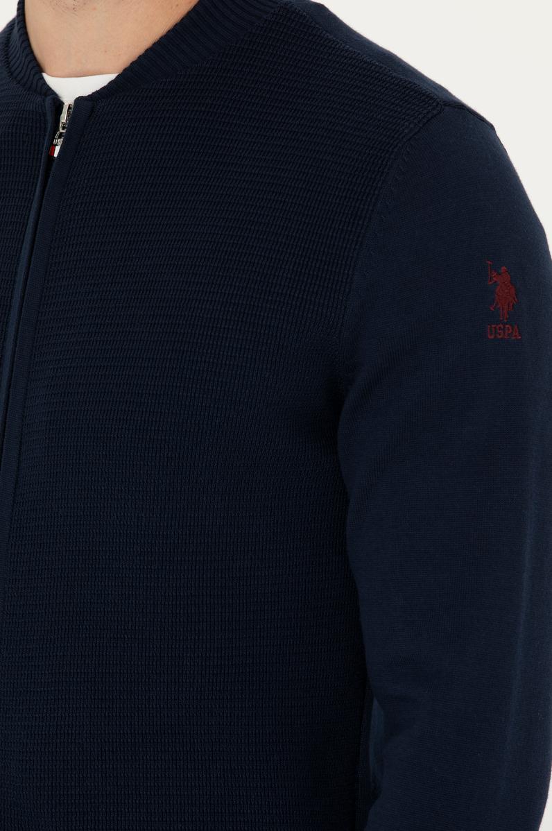 Erkek Lacivert Basic Triko Hırka