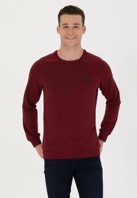 Erkek Bordo Basic Sweatshirt - 50274090023