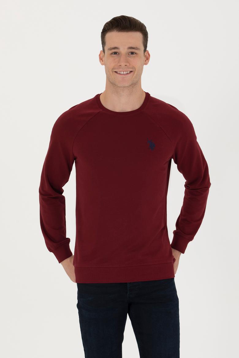 Erkek Bordo Basic Sweatshirt - 50274090023