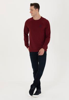 Erkek Bordo Basic Sweatshirt - 50274090023