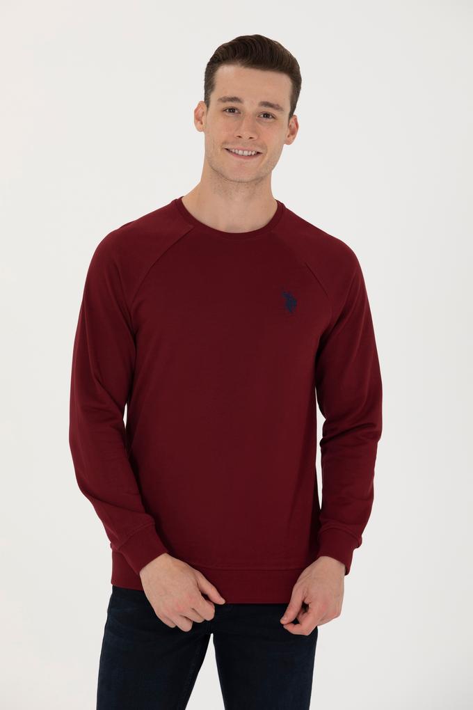 Erkek Bordo Basic Sweatshirt