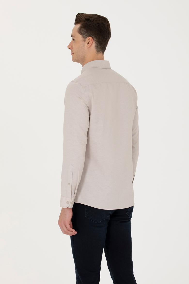 Erkek Taş Uzun Kollu Basic Gömlek - 50277310059