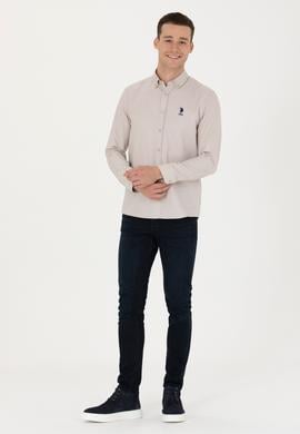 Erkek Taş Uzun Kollu Basic Gömlek - 50277310059