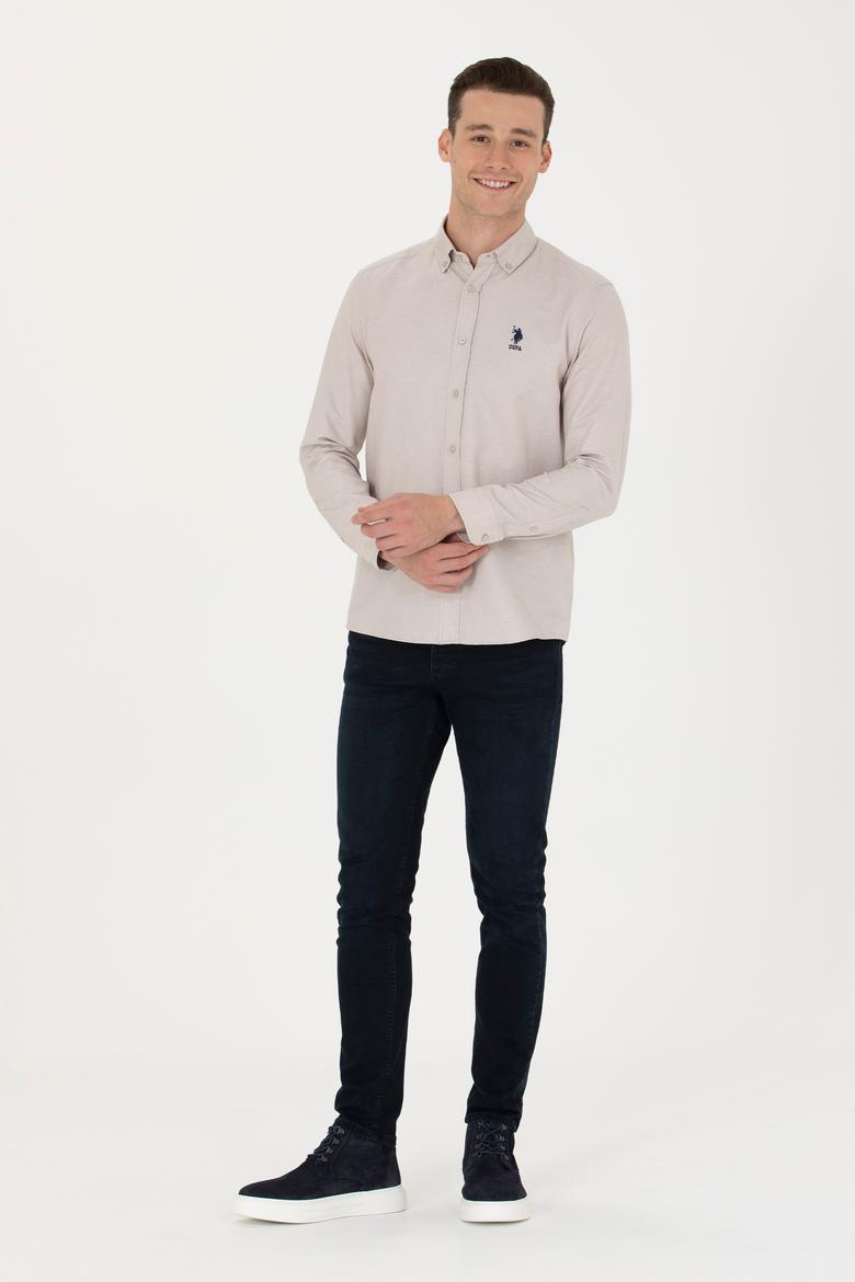 Erkek Taş Uzun Kollu Basic Gömlek - 50277310059