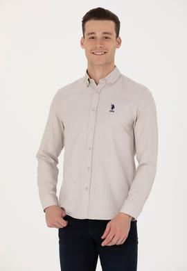 Erkek Taş Uzun Kollu Basic Gömlek - 50277310059