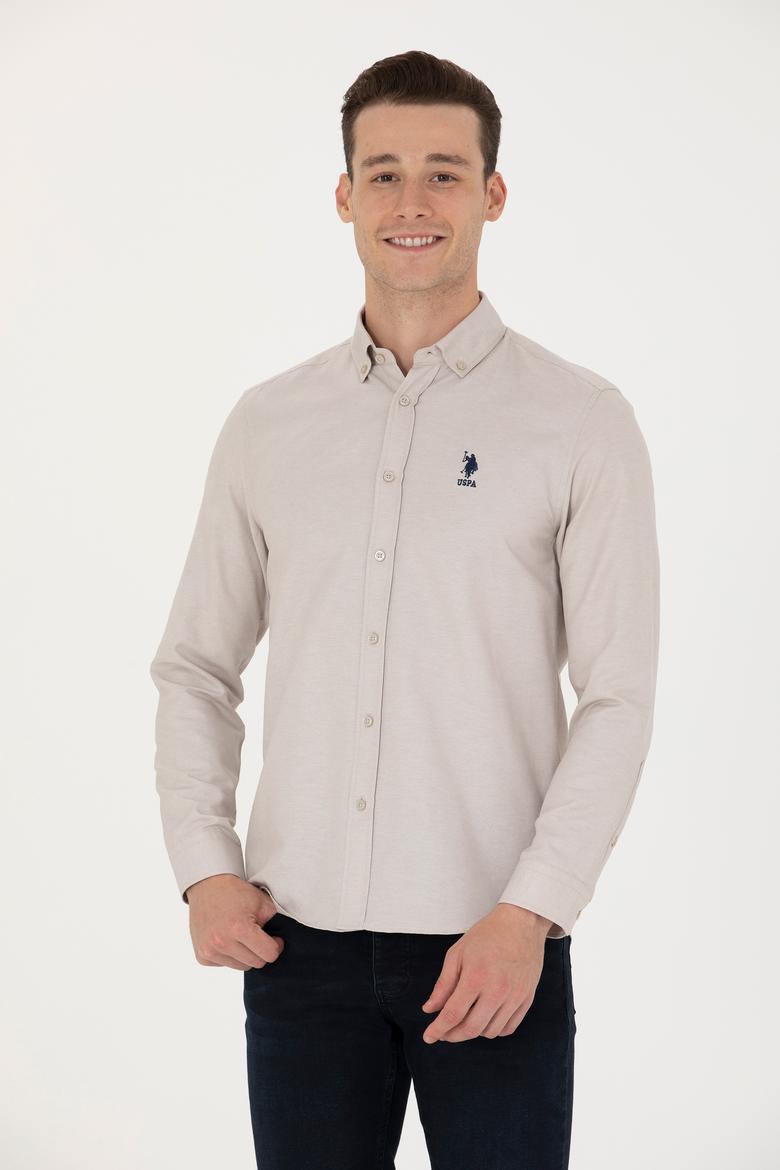 Erkek Taş Uzun Kollu Basic Gömlek - 50277310059