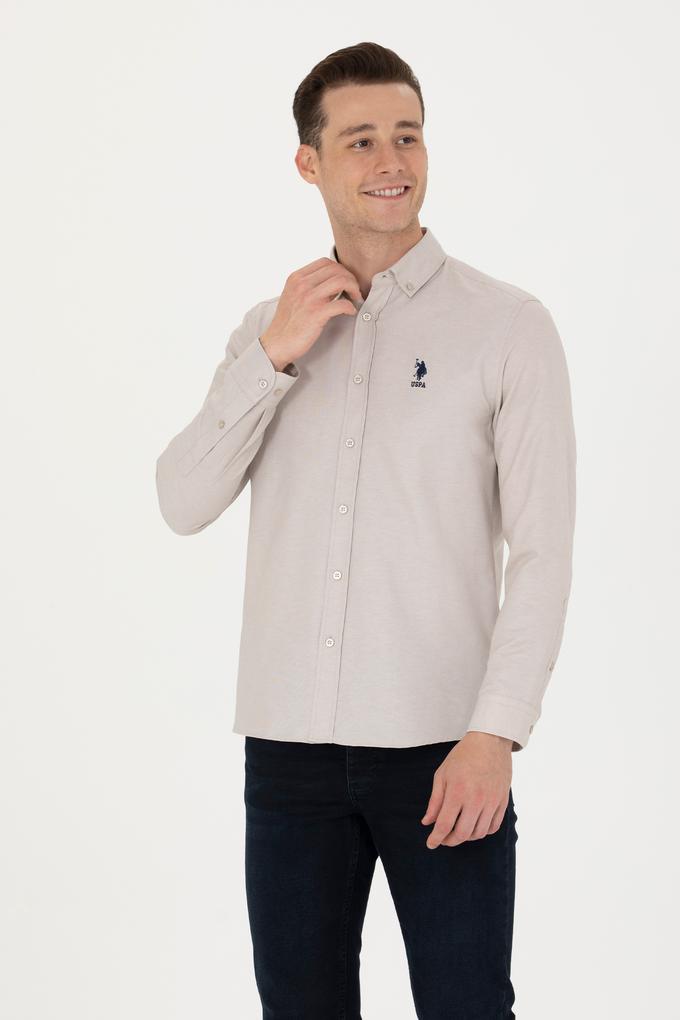 Erkek Taş Uzun Kollu Basic Gömlek