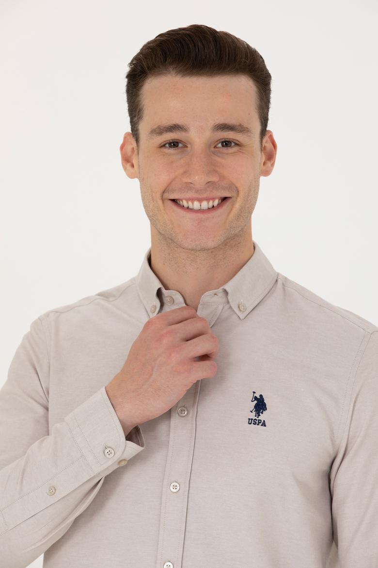 Erkek Taş Uzun Kollu Basic Gömlek - 50277310059