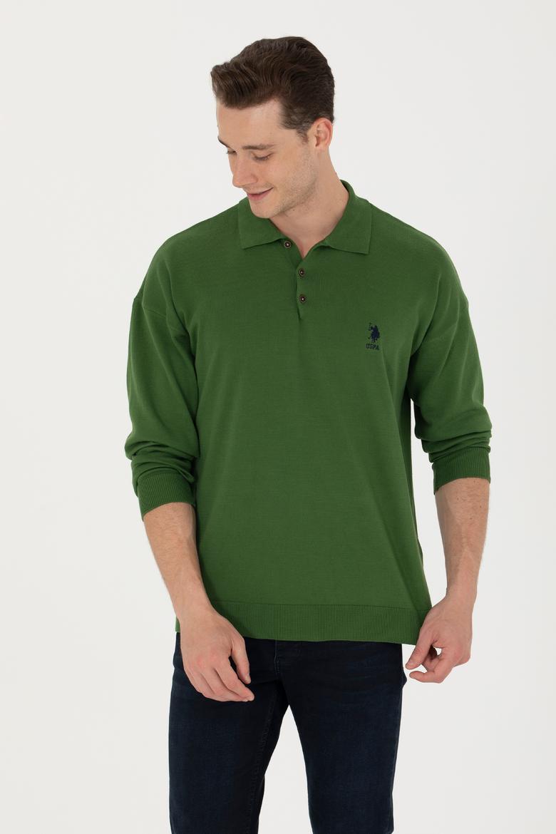 Erkek Yeşil Basic Kazak - 50275845037